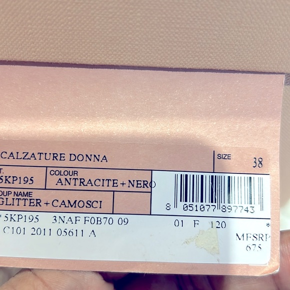 Miu Miu Bkack Wallet & Miu Miu Silver/Black Glitter Heels , DustBag ,Box & Nails - Picture 16 of 16